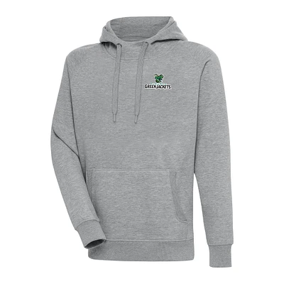 Men's Antigua  Heather Gray Augusta GreenJackets Victory Pullover Hoodie