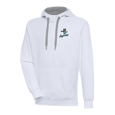 Men's Antigua  White Beloit Sky Carp Victory Pullover Hoodie