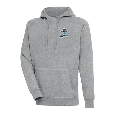 Men's Antigua  Heather Gray Beloit Sky Carp Victory Pullover Hoodie
