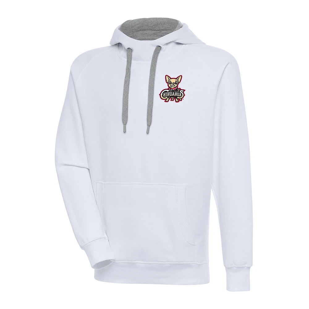Men's Antigua White El Paso Chihuahuas Victory Pullover Hoodie