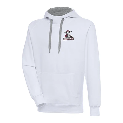 Men's Antigua  White Fayetteville Woodpeckers Victory Pullover Hoodie