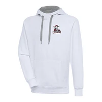 Men's Antigua  White Fayetteville Woodpeckers Victory Pullover Hoodie