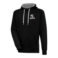 Men's Antigua  Black Fayetteville Woodpeckers Victory Pullover Hoodie
