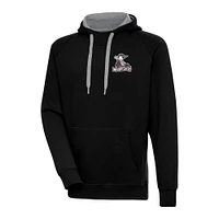 Men's Antigua  Black Fayetteville Woodpeckers Victory Pullover Hoodie