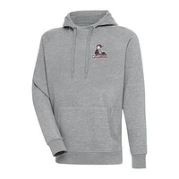 Men's Antigua  Heather Gray Fayetteville Woodpeckers Victory Pullover Hoodie