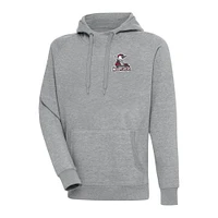 Men's Antigua  Heather Gray Fayetteville Woodpeckers Victory Pullover Hoodie