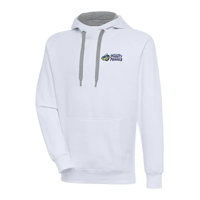 Men's Antigua  White Fort Myers Mighty Mussels Victory Pullover Hoodie