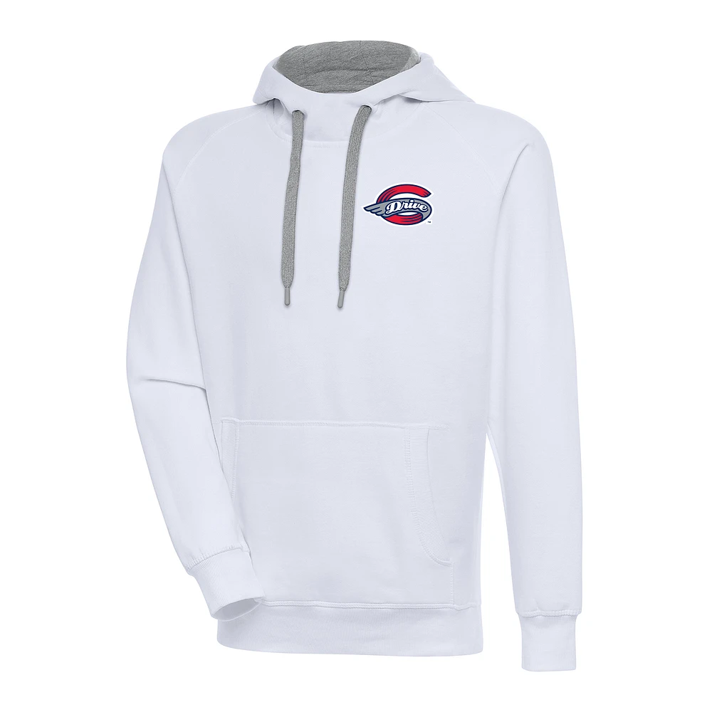 Men's Antigua White Greenville Drive Victory Pullover Hoodie