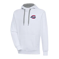 Men's Antigua  White Greenville Drive Victory Pullover Hoodie