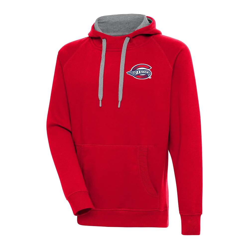 Men's Antigua Red Greenville Drive Victory Pullover Hoodie