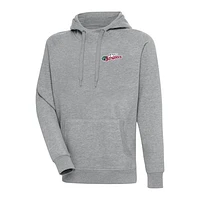 Men's Antigua  Heather Gray Gwinnett Stripers Victory Pullover Hoodie