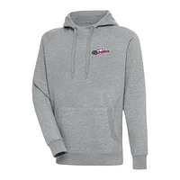 Men's Antigua  Heather Gray Gwinnett Stripers Victory Pullover Hoodie