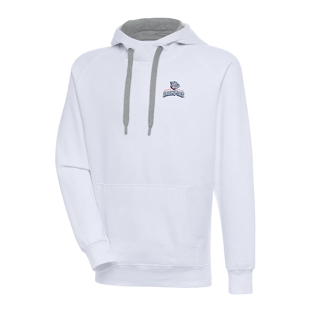 Men's Antigua White Lehigh Valley IronPigs Victory Pullover Hoodie