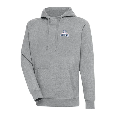 Men's Antigua  Heather Gray Lehigh Valley IronPigs Victory Pullover Hoodie