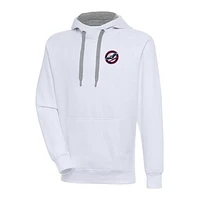 Men's Antigua  White Louisville Bats Victory Pullover Hoodie