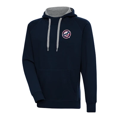 Men's Antigua  Navy Louisville Bats Victory Pullover Hoodie