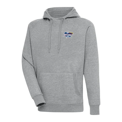 Men's Antigua  Heather Gray Northwest Arkansas Naturals Victory Pullover Hoodie