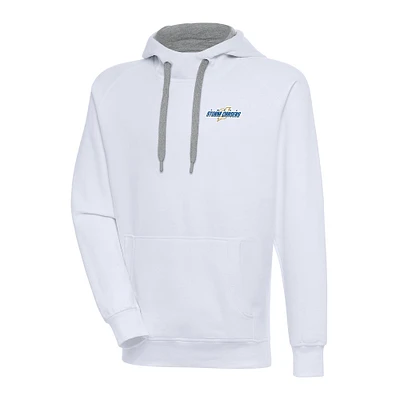 Men's Antigua  White Omaha Storm Chasers Victory Pullover Hoodie