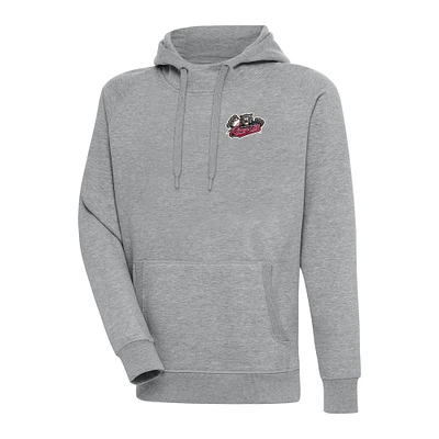 Men's Antigua  Heather Gray Sacramento River Cats Victory Pullover Hoodie
