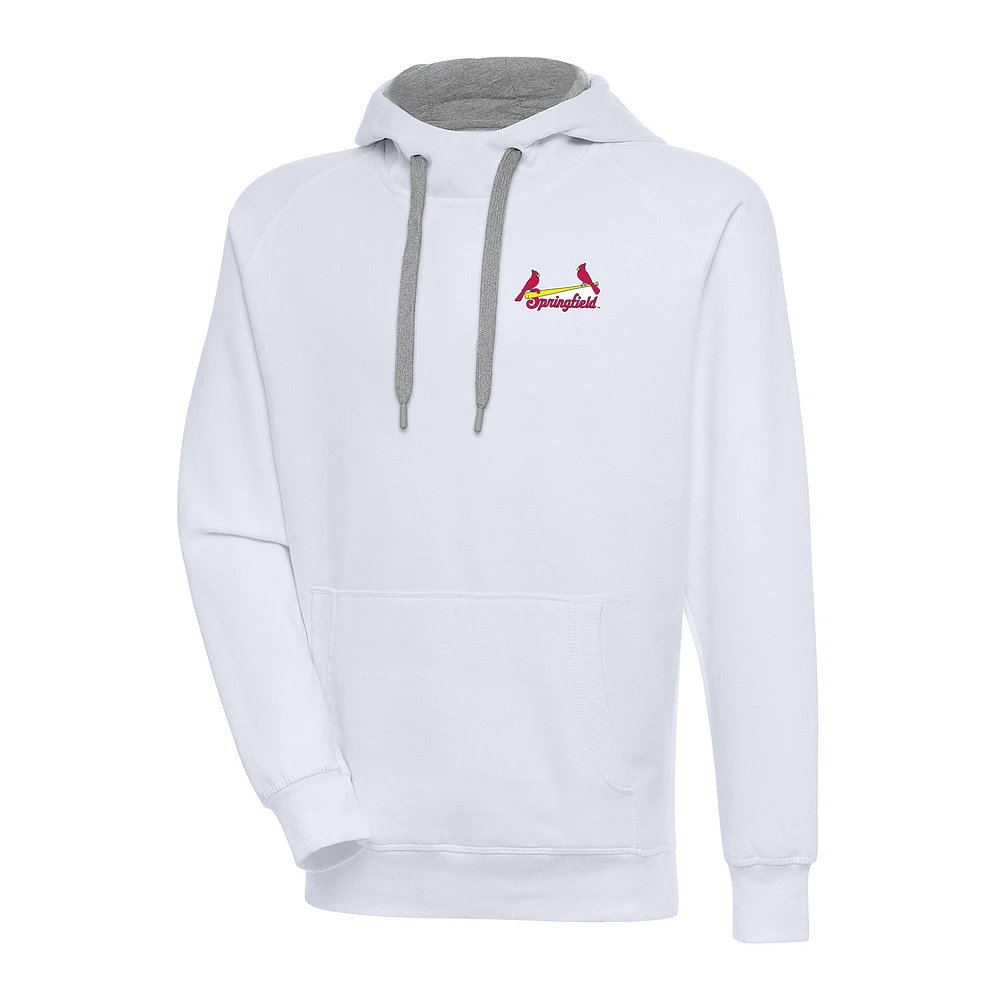 Men's Antigua White Springfield Cardinals Victory Pullover Hoodie