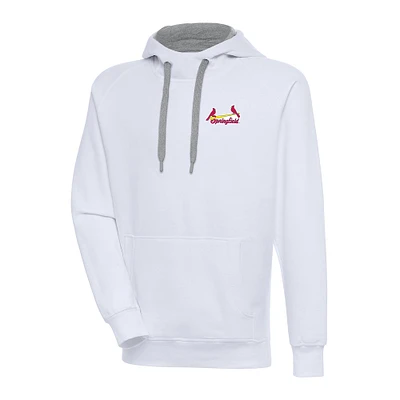 Men's Antigua  White Springfield Cardinals Victory Pullover Hoodie