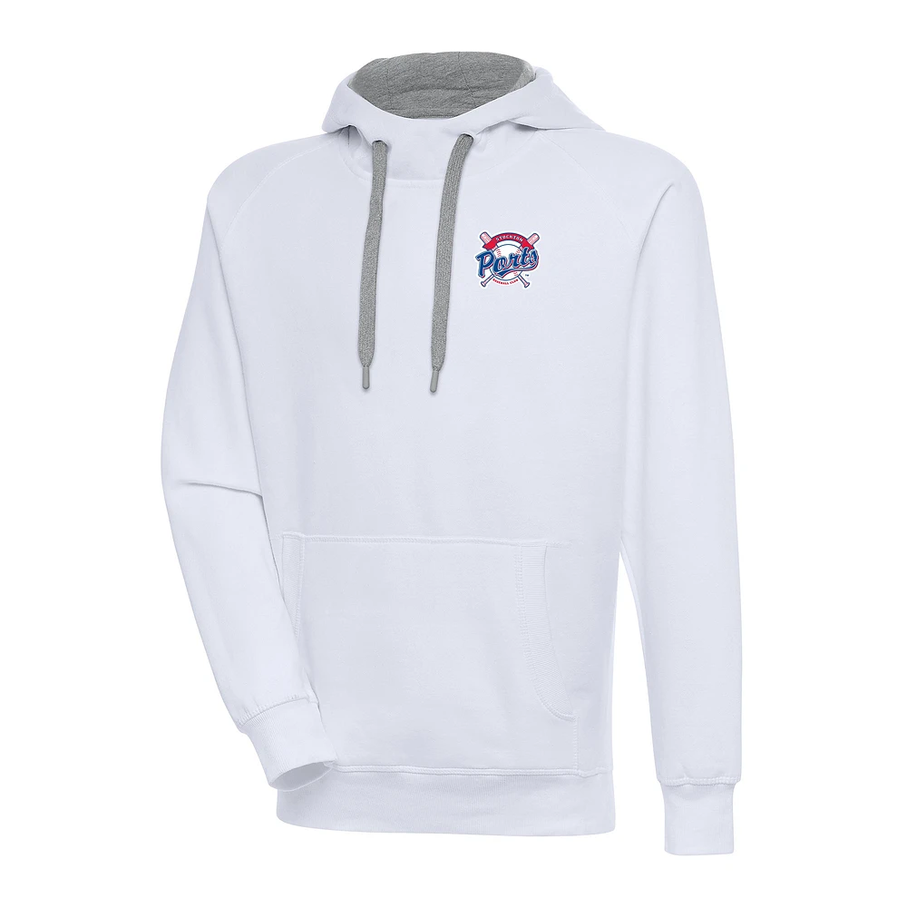 Men's Antigua White Stockton Ports Victory Pullover Hoodie