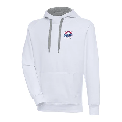Men's Antigua  White Stockton Ports Victory Pullover Hoodie
