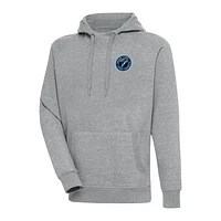 Men's Antigua  Heather Gray Sugar Land Space Cowboys Victory Pullover Hoodie