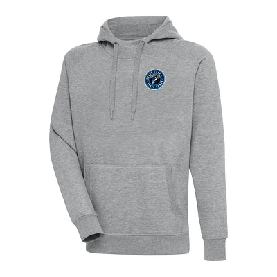 Men's Antigua  Heather Gray Sugar Land Space Cowboys Victory Pullover Hoodie