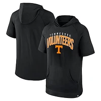 Men's Fanatics Black Tennessee Volunteers Double Arch Raglan Short Sleeve Hoodie T-Shirt