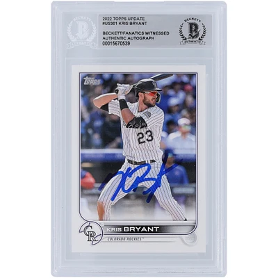 Kris Bryant Colorado Rockies Autographed 2022 Topps Update #US301 Beckett Fanatics Witnessed Authenticated Card