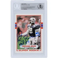 Michael Irvin Dallas Cowboys Autographed 1989 Topps #383 Beckett Fanatics Witnessed Authenticated Rookie Card with "HOF 07" Inscription