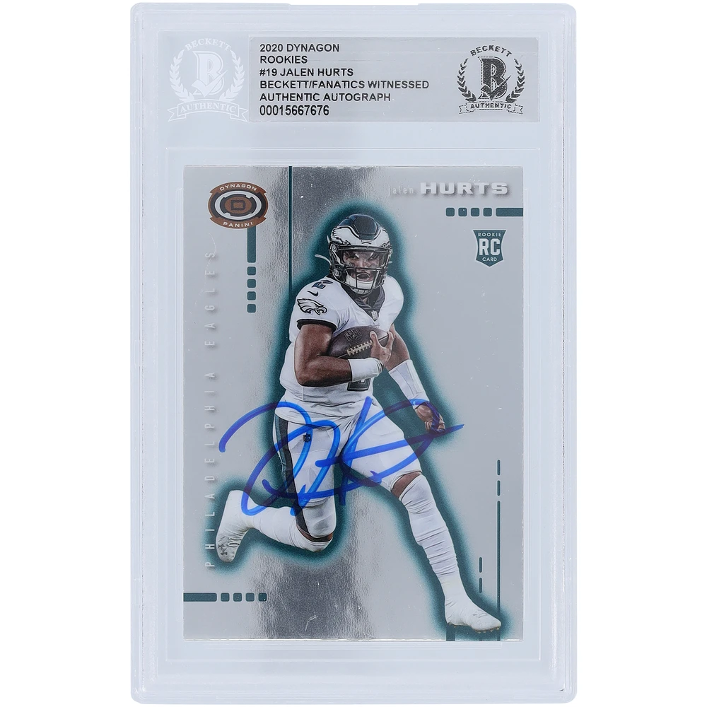 Jalen Hurts Philadelphia Eagles Autographed 2020 Panini Dynagon #D-19 Beckett Fanatics Witnessed Authenticated Rookie Card