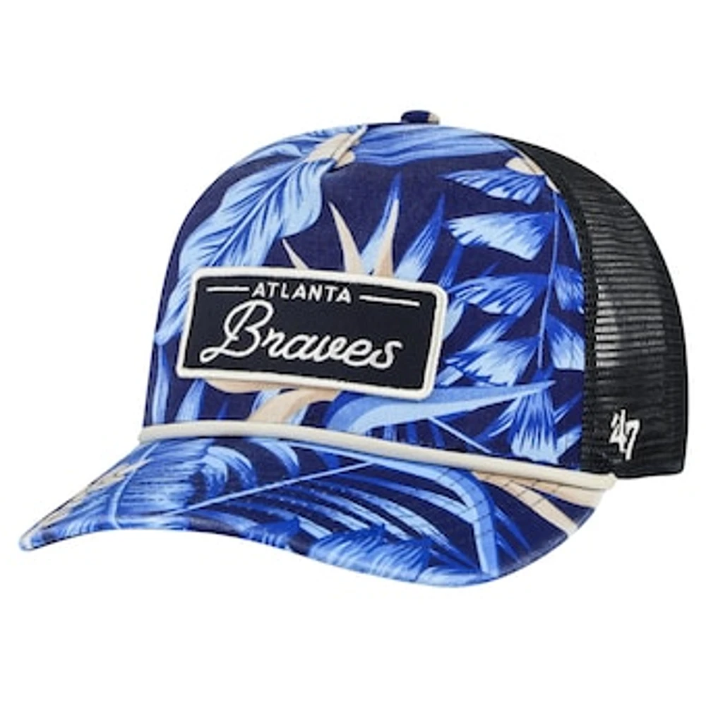 Men's '47 Navy Atlanta Braves Tropicalia Trucker Hitch Adjustable Hat