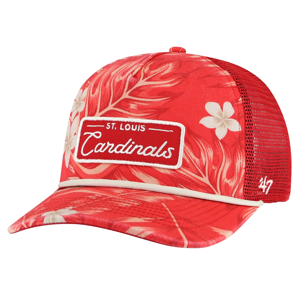 Men's '47 Red St. Louis Cardinals Tropicalia Trucker Hitch Adjustable Hat