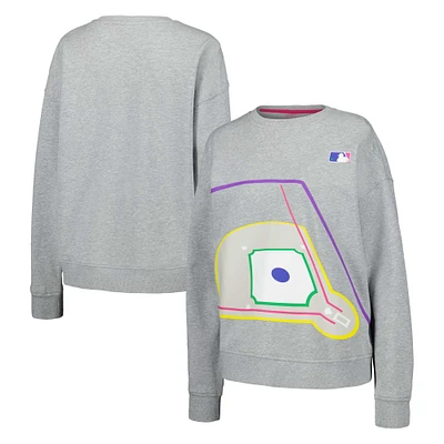 Women's Terez Gray MLB Baseball Field Pullover Sweatshirt