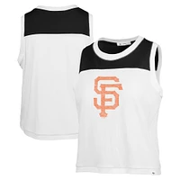 Women's '47 White San Francisco Giants Premier Zoey Waist Length Tank Top