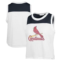 Women's '47 White St. Louis Cardinals Premier Zoey Waist Length Tank Top