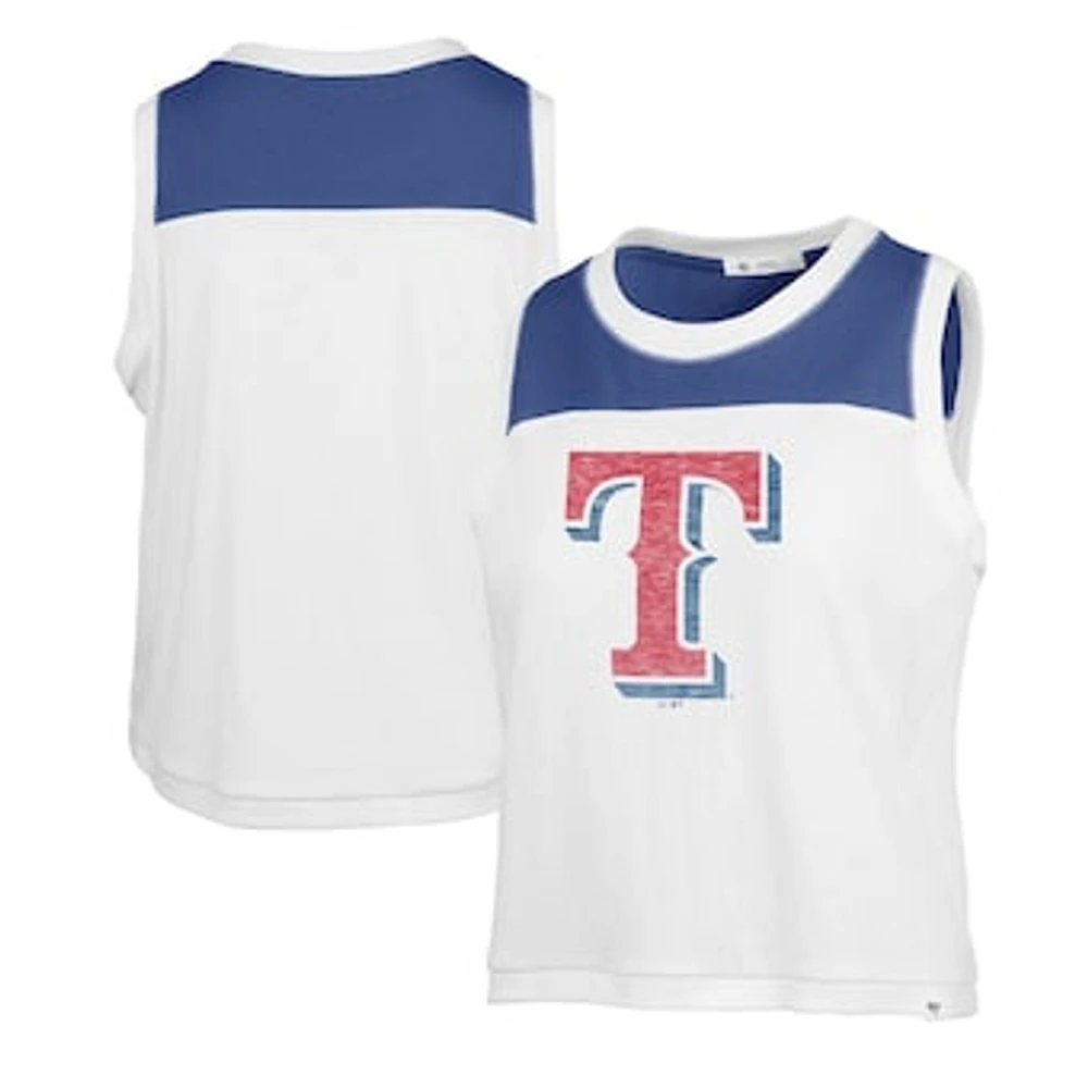 Women's '47 White Texas Rangers Premier Zoey Waist Length Tank Top