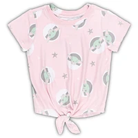 Toddler Pink The Mandalorian Baby Yoda Just Floatin' T-Shirt