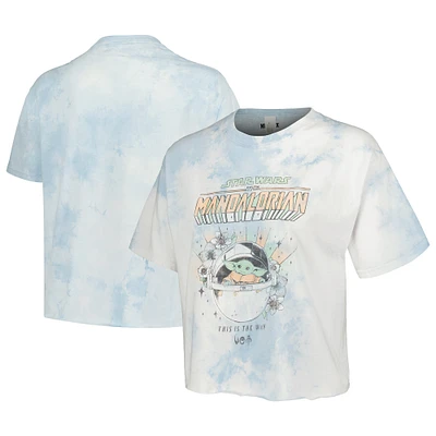 Unisex White The Mandalorian Baby Yoda Floral Tie-Dye T-Shirt