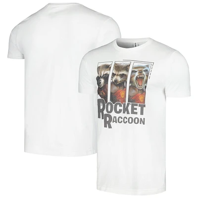 Unisex White Guardians of the Galaxy Rocket Raccoon Panels T-Shirt