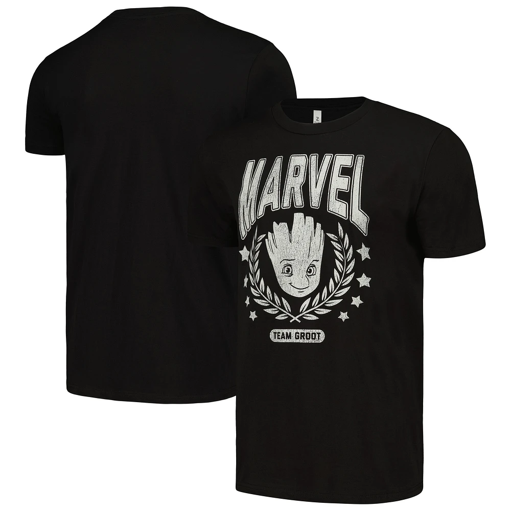Unisex Black Guardians of the Galaxy Groot Collegiate T-Shirt