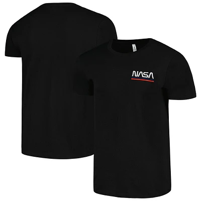Unisex Black NASA Logo Stripe T-Shirt