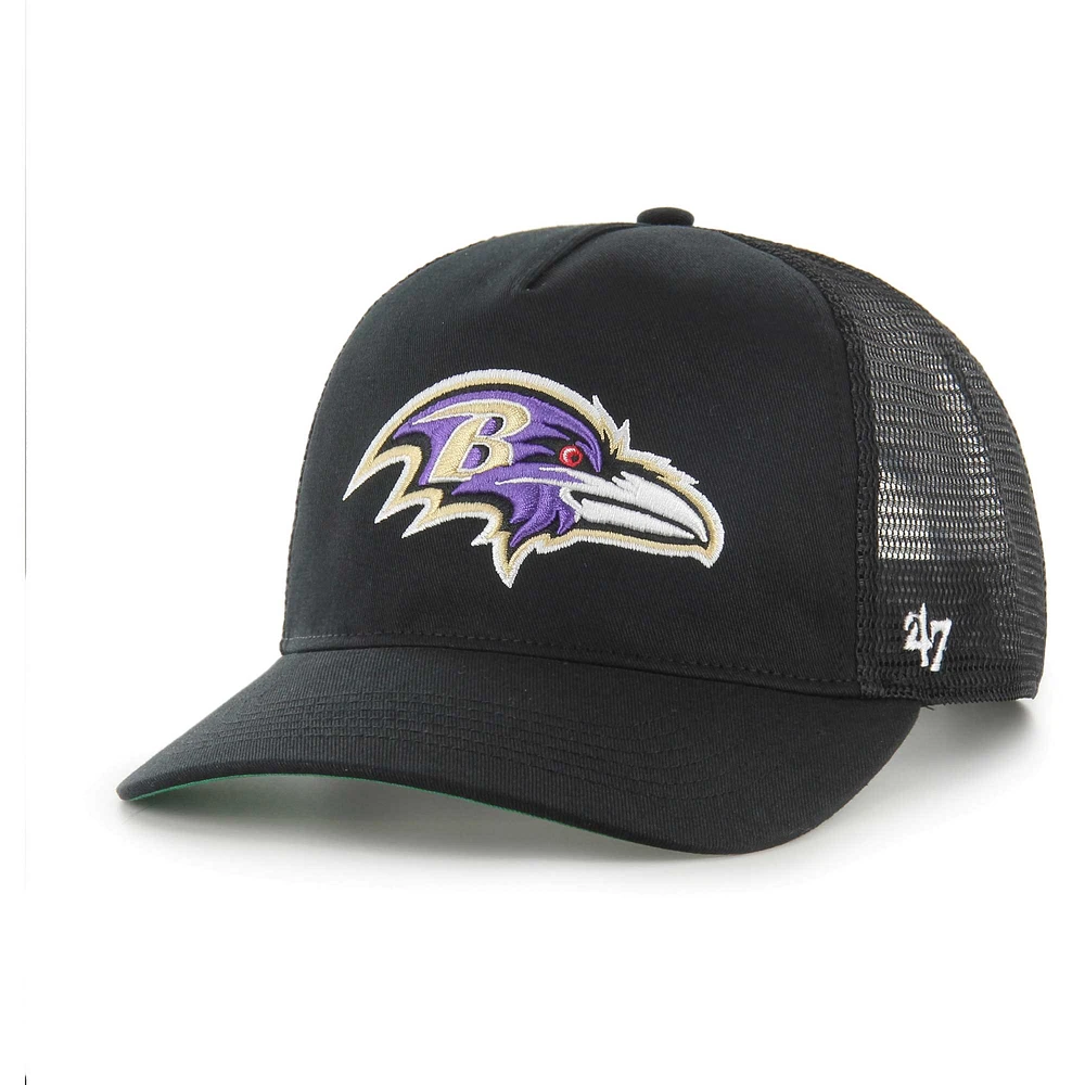 Men's '47 Black Baltimore Ravens Mesh Hitch Trucker Adjustable Hat