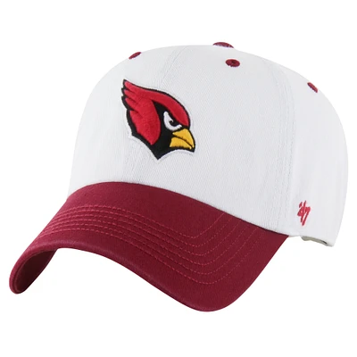 Men's '47 White/Cardinal Arizona Cardinals Double Header Diamond Clean Up Adjustable Hat