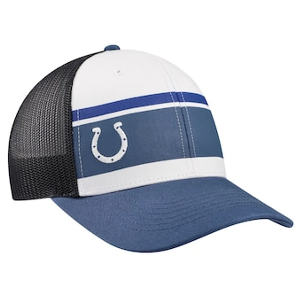 Youth '47 White/Blue Indianapolis Colts Cove Trucker Adjustable Hat