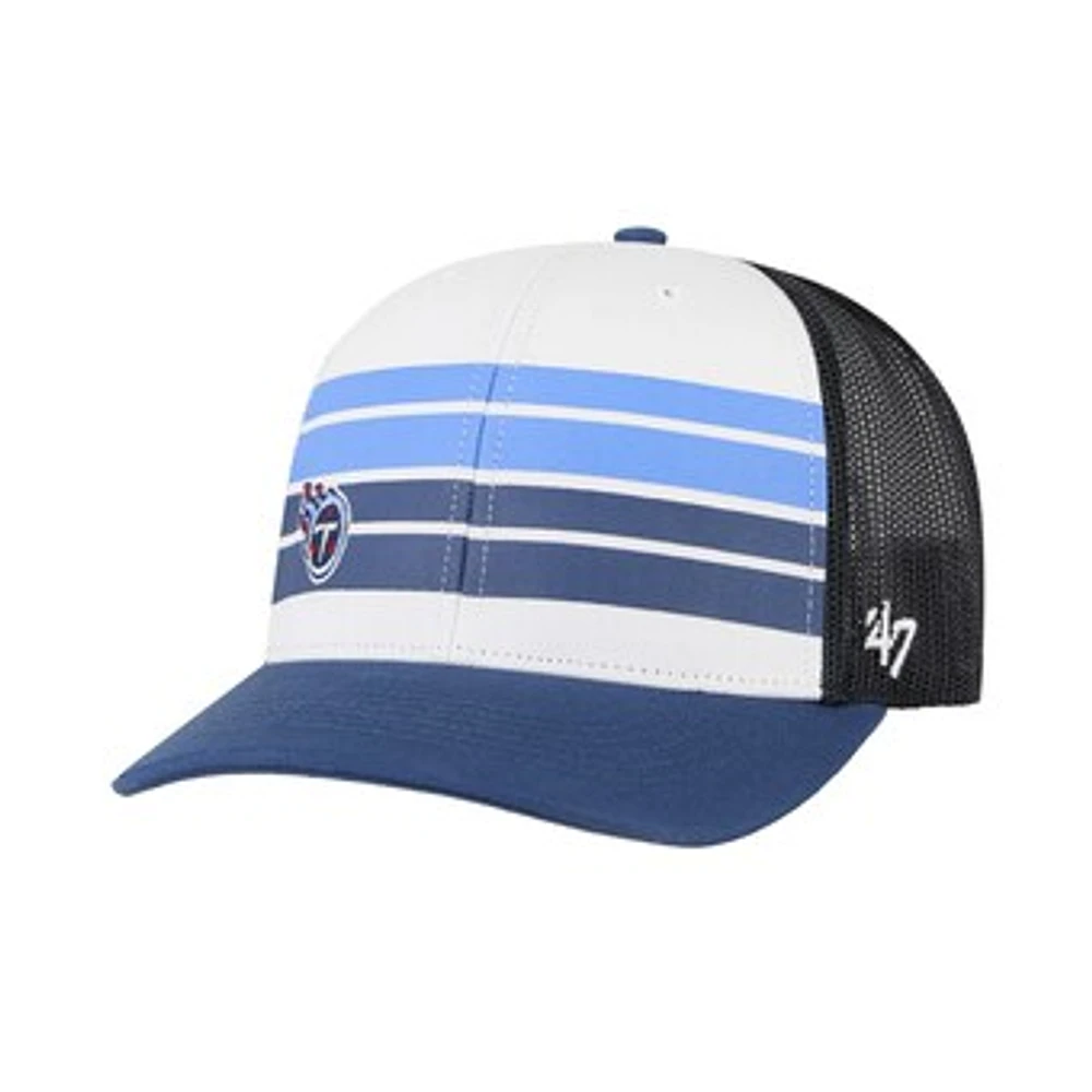 Youth '47 White/Blue Tennessee Titans Cove Trucker Adjustable Hat