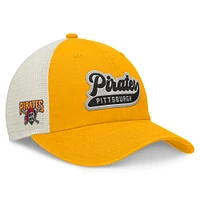 Women's Fanatics Gold/Natural Pittsburgh Pirates Cooperstown Collection Big Fly Trucker Adjustable Hat