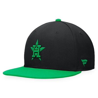 Men's Fanatics Black/Kelly Green Houston Astros Lucky Snapback Hat